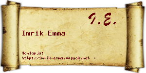 Imrik Emma névjegykártya